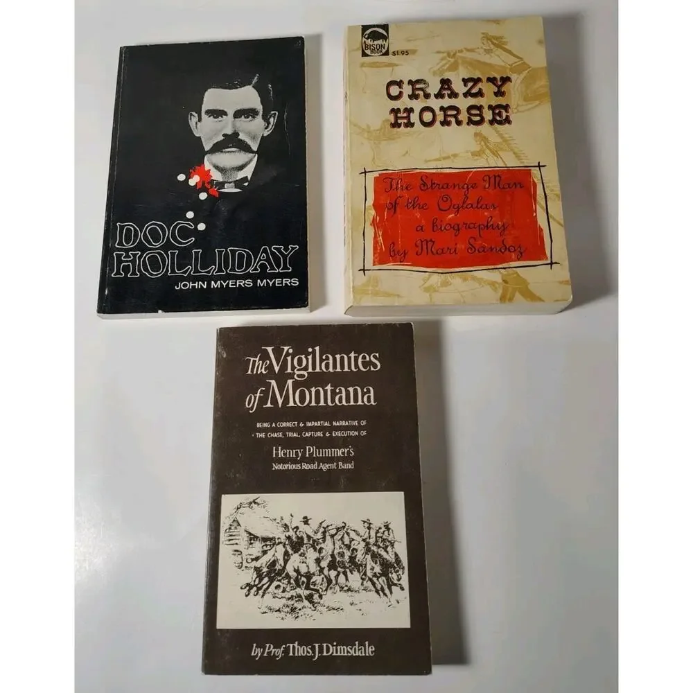Vintage History Book Lot Montana Vigilantes Doc Holiday Crazy Horse Wild West